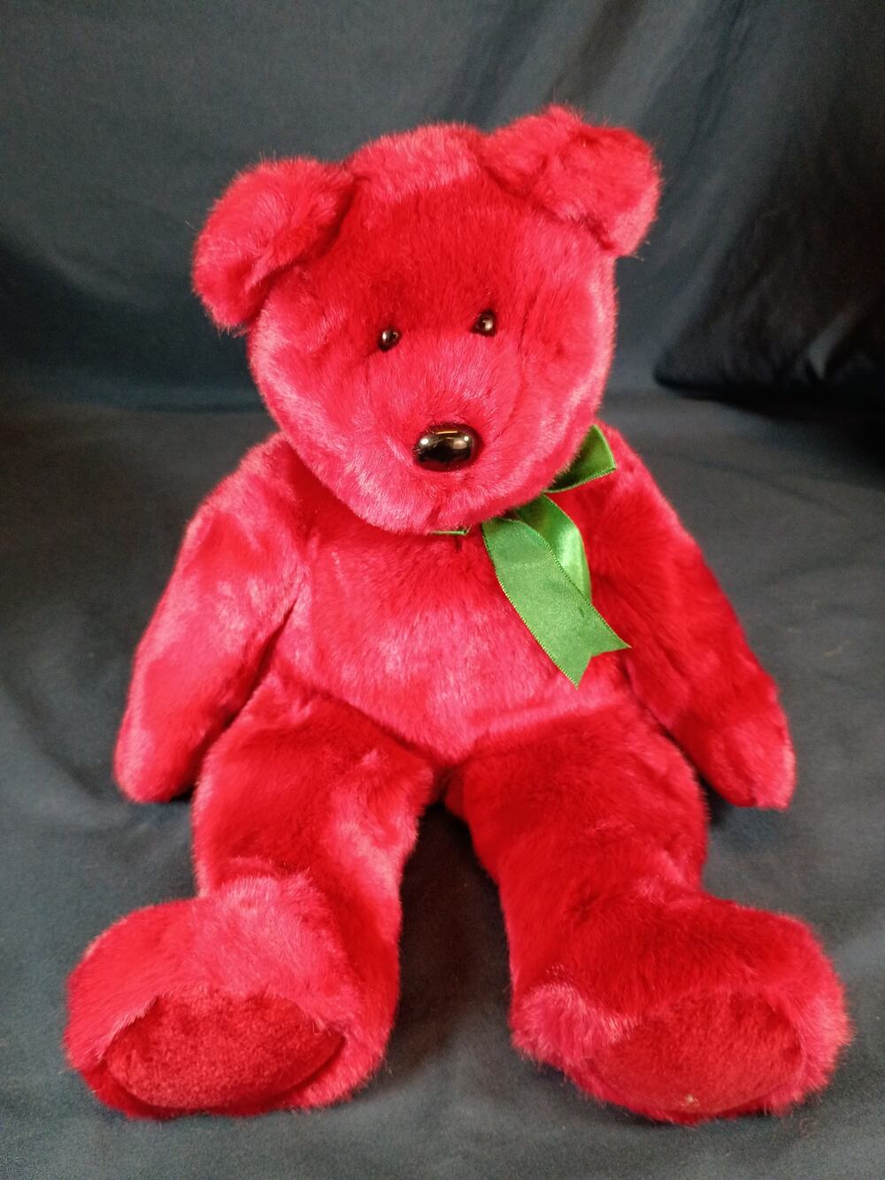 Vintage 1998 Ty Beanie Buddy Teddy Cranberry Bear 14" Red Plush